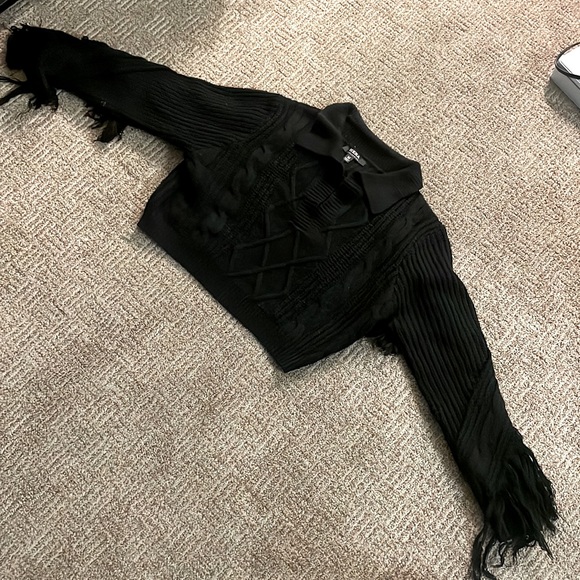 Hera Collection Size Medium cotton black sweater crop top - Picture 1 of 12